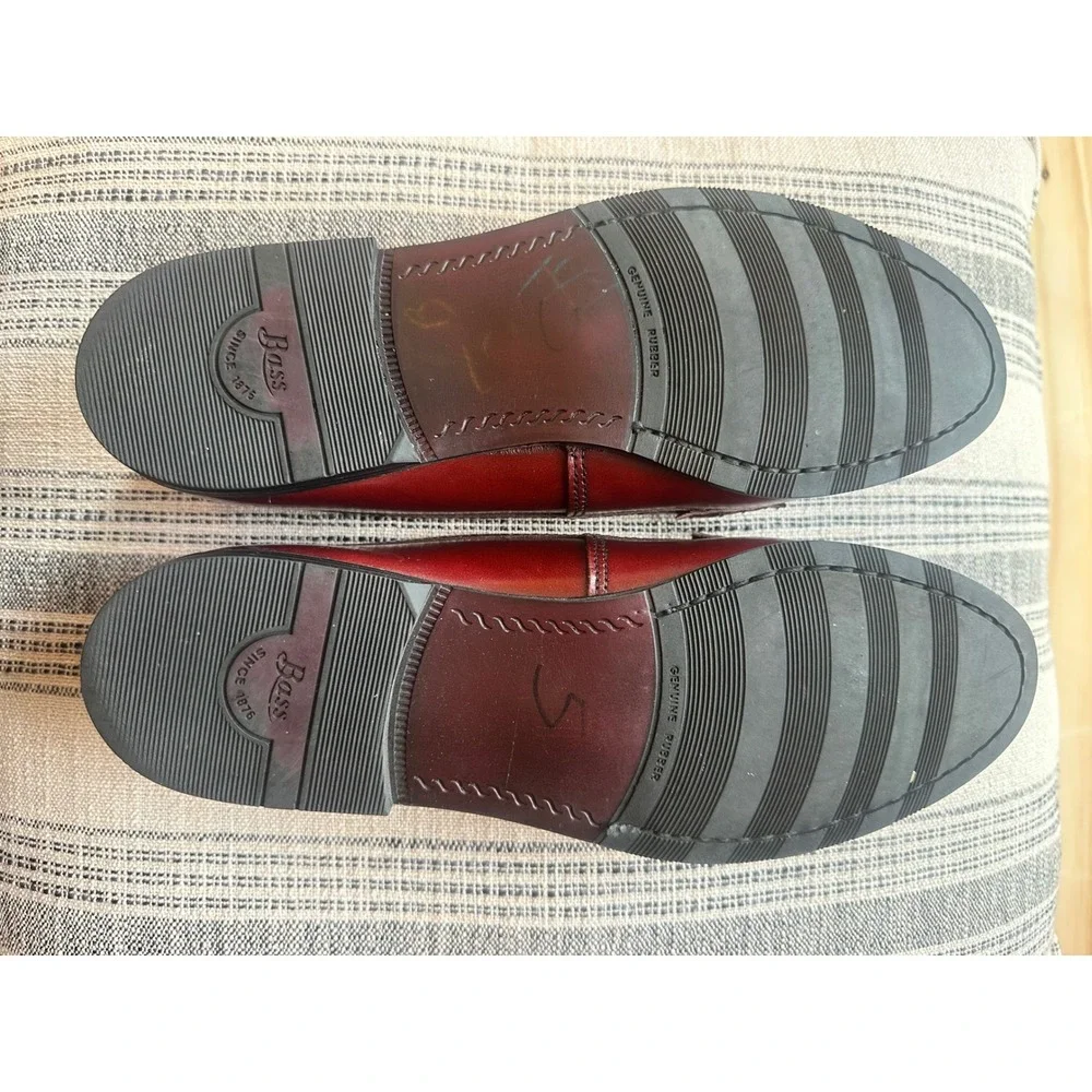 GH Bass Tassel Loafers Burgundy Leather Kiltie Made in USA Womens 9.5 M